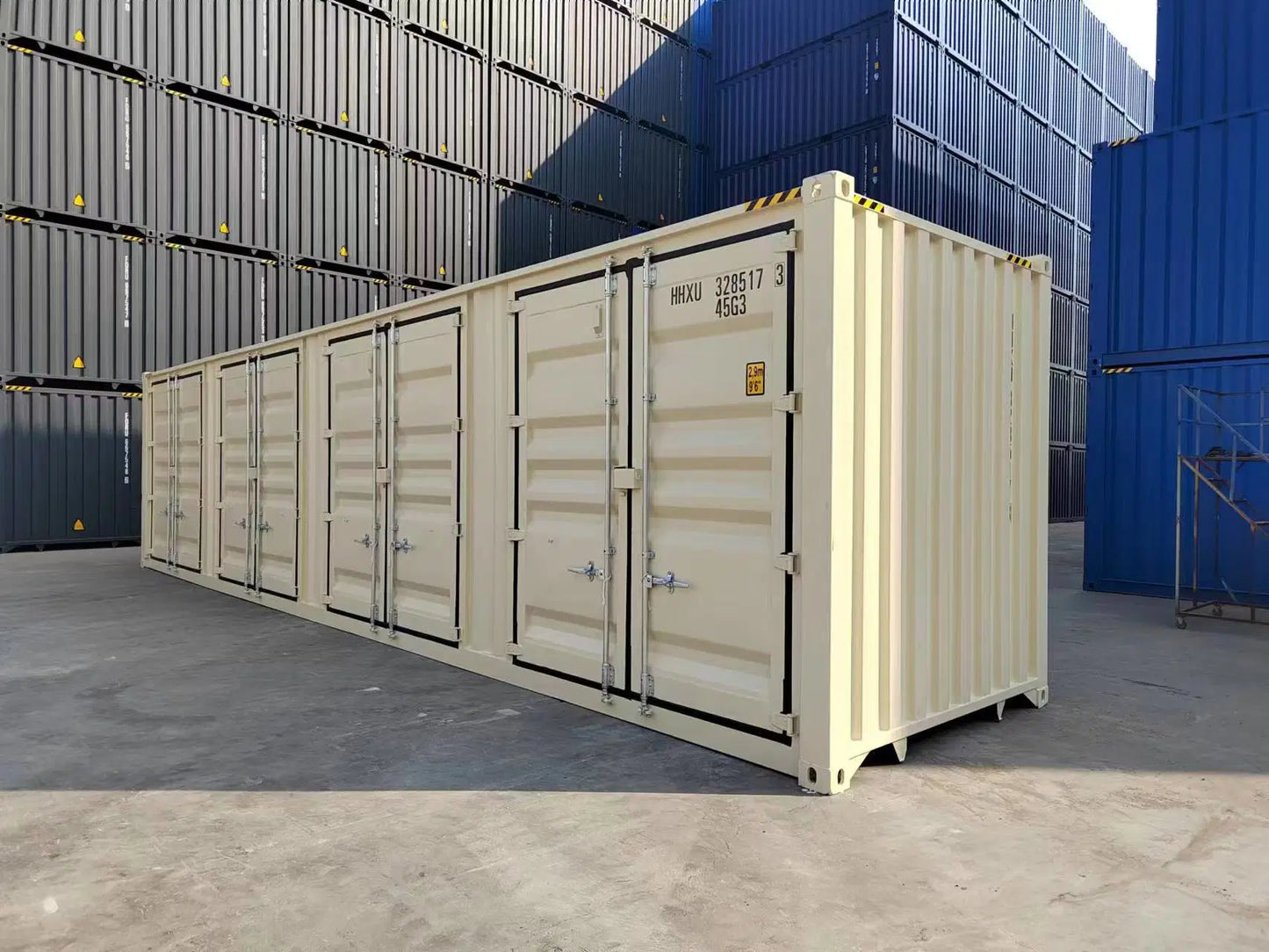 Contenedor Open Side (OS) 40 pies High Cube – Nuevo Beige