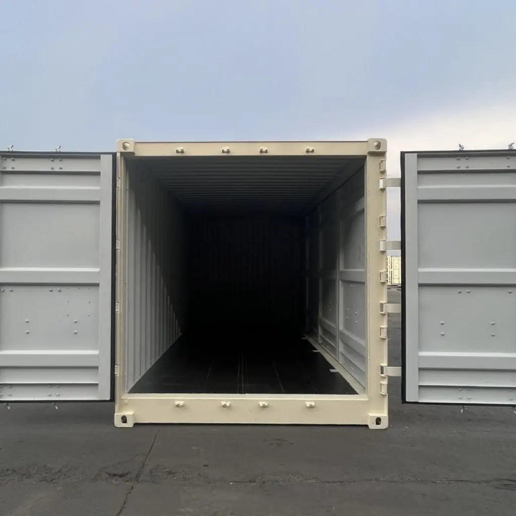 Contenedor Open Side (OS) 20 pies – Nuevo y Versátil beige