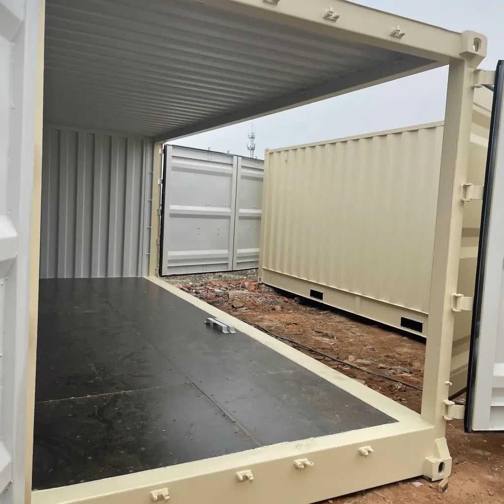 Contenedor Open Side (OS) 20 pies – Nuevo y Versátil beige